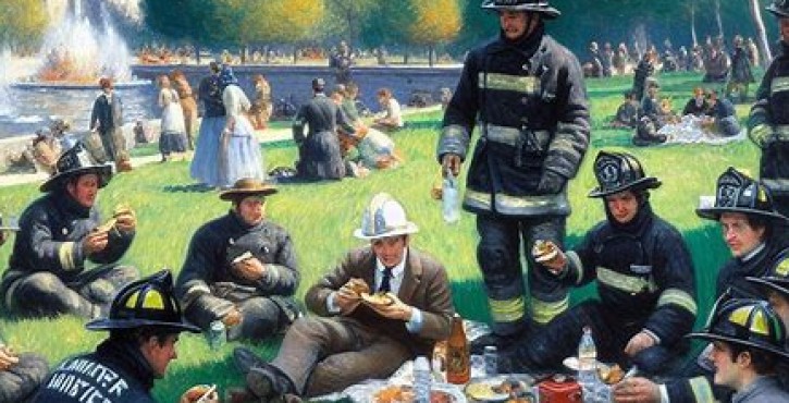 SAPEURS-POMPIERS : "DÉJEUNEZ SUR L'HERBE" C'EST DU TRAVAIL EFFECTIF.
