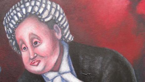 Queen Elizabeth II and the RSPCA 's lawyer. Détail : l'avocat anglais