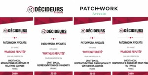 Patchwork Avocats au classement Décideurs 2019